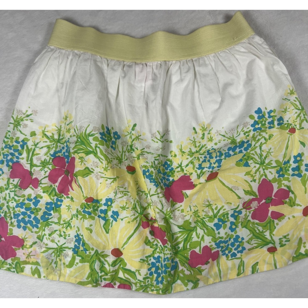 Lilly Pulitzer Skirt Womens Small Multicolor Floral A Line Lined Pockets Casual